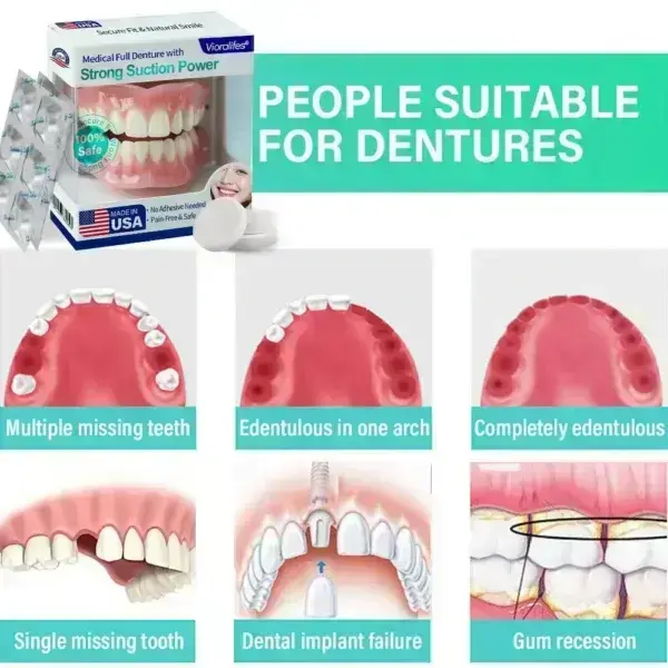 Vioralifes® Full Denture with Strong Suction